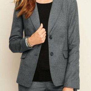 Talbots 99% Wool Flannel Gray Blazer Size 18W